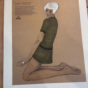 Jantzen Knit Pickin' Brown Art Print